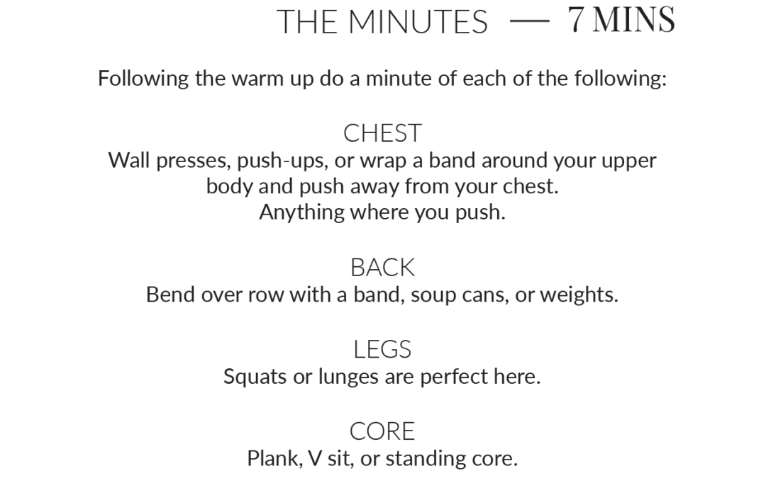 Downloadable “Minutes” workout